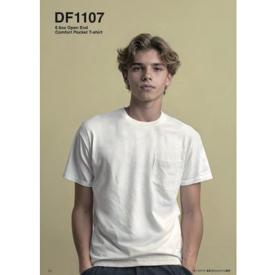 画像2: 6.6oz オープンエンド コンフォートポケットTシャツ [DF1107] D-FACTORY-ディーファクトリー