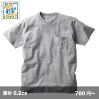 6.2ozオープンエンド バインダーネック ポケットTシャツ [OE1119] CROSS＆STITCH-クロスアンドスティッチ