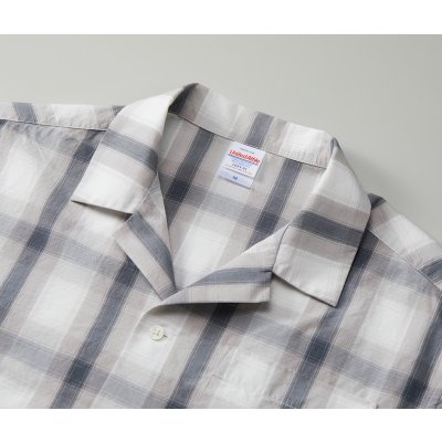 画像2: コットンチェック オープンカラー ショートスリーブシャツ [1693] United Athle-ユナイテッドアスレ