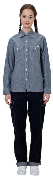 画像10: レディース 長袖シャンブレーシャツ [LCS43003] Lee-リー (10)