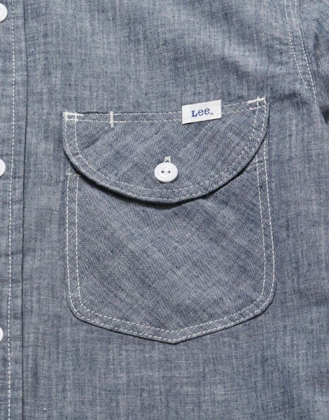 画像3: メンズ 半袖シャンブレーシャツ [LCS46005] Lee-リー (3)
