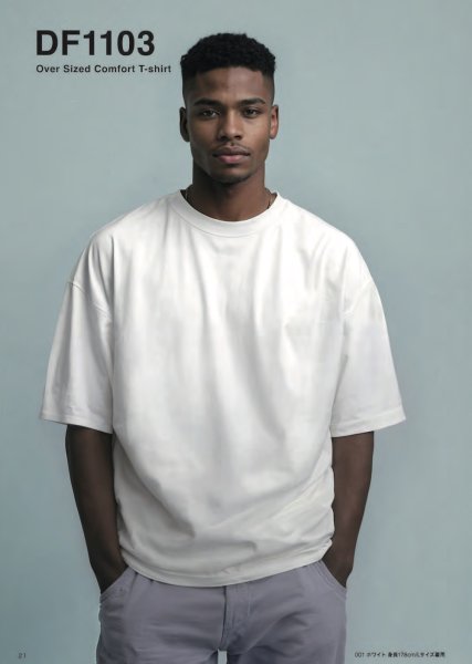 画像2: 6.6oz オーバーサイズ コンフォートTシャツ [DF1103] D-FACTORY-ディーファクトリー (2)