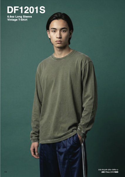 画像2: 6.6oz ヴィンテージ長袖Tシャツ [DF1201S] D-FACTORY-ディーファクトリー (2)