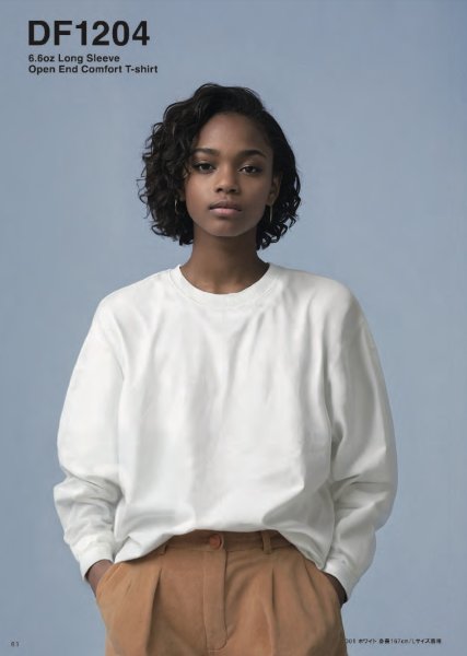 画像3: 6.6oz オープンエンド コンフォート ロングスリーブTシャツ [DF1204] D-FACTORY-ディーファクトリー (3)