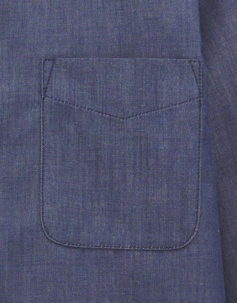 画像2: デニム調 長袖シャツ [FB4570U] FACEMIX-フェイスミックス (2)