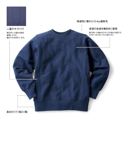 画像5: 12.4oz ヘビーウェイト スウェットシャツ [HSW-138] TRUSS-トラス (5)
