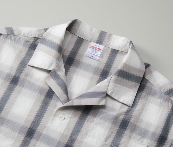 画像2: コットンチェック オープンカラー ショートスリーブシャツ [1693] United Athle-ユナイテッドアスレ (2)